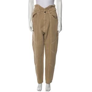 NWT Retrofête Washed Terry Pant in Beige Khaki Cotton High Rise Small NO BELT